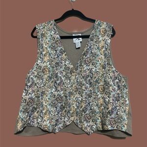 Floral Button Down Vest